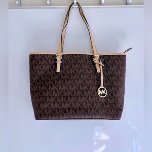 Michael Kors Jet Set Signature Tote, Medium, Brown